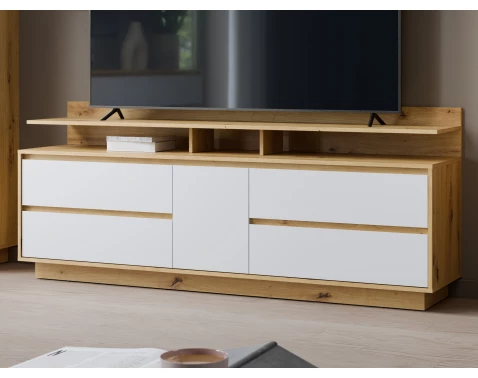 E-shop TV skrinka Foggia 188 cm, dub artisan/biela%