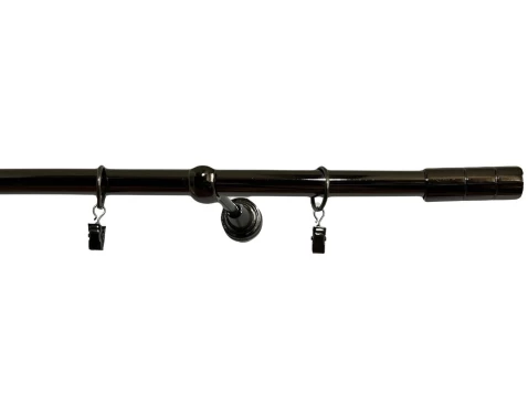 E-shop Garniža s krúžkami Timo 240 cm, čierny nikel%