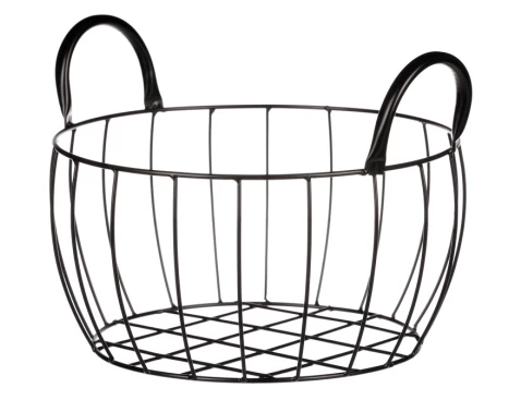 E-shop Úložný košík čierny kov, 27x14 cm%
