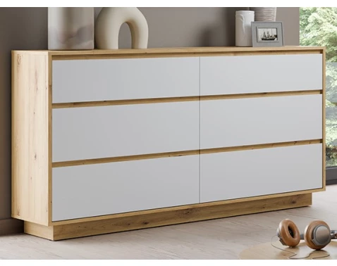 E-shop Komoda Foggia 153 cm, dub artisan/biela%