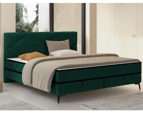 E-shop Posteľ Parana 160x200 cm, fľaškovo zelená zamatová látka%