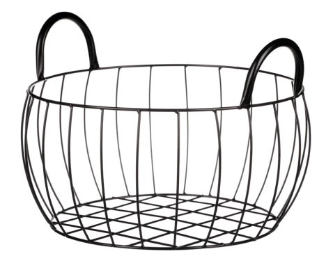 E-shop Úložný kôš čierny kov, 31x16 cm%