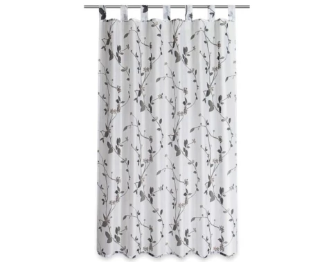 E-shop Záves Roma 140x160 cm, lístky, šedo-biely%