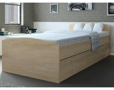 E-shop Posteľ s úložným priestorom Patrik 90x200 cm, dub sonoma%