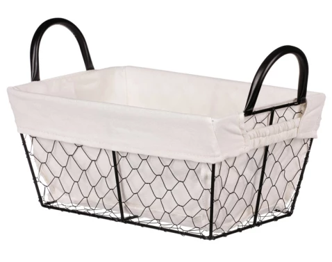 E-shop Úložný košík Belle 30x14 cm, kov/látka%