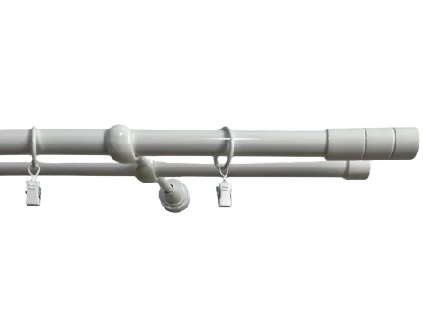 Garniža dvojradová s krúžkami Timo 240 cm, biela lesklá%