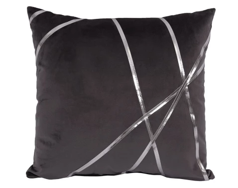Dekoračný vankúš Vanessa 45x45 cm, antracitovými s pruhmi%