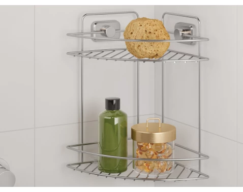 E-shop Závesný rohový regál Reflex Luxy 2, chrometherm%