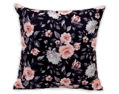 Dekoračný vankúš Rosalina 45x45 cm, čierny%