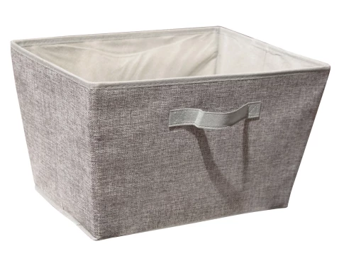 Úložný box 30x30x30 cm, svetlo šedý textil%