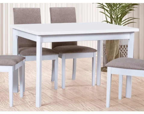 Obdĺžnikový jedálenský stôl Maxim 120x80 cm, bielená borovica/biely%