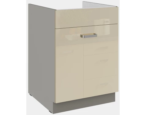 E-shop Kuchynská drezová skrinka Karmen 60ZL, 60 cm, šedá/krémová%