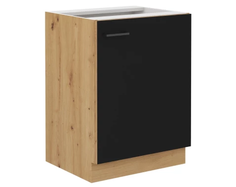 E-shop Dolná kuchynská skrinka Modena, 60 cm, dub artisan/čierna%