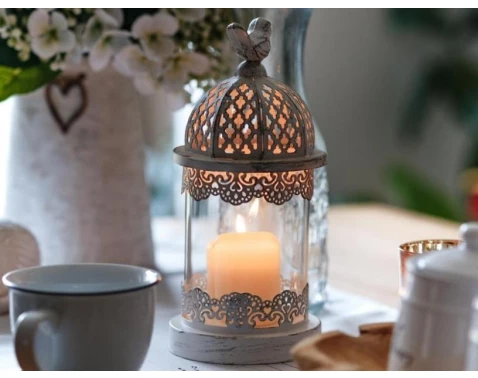 Lampáš Eglo 25 cm, biela antik s vtáčikom%