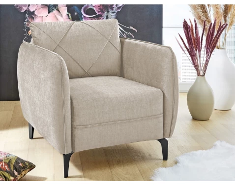 Kreslo Novara, béžová látka%