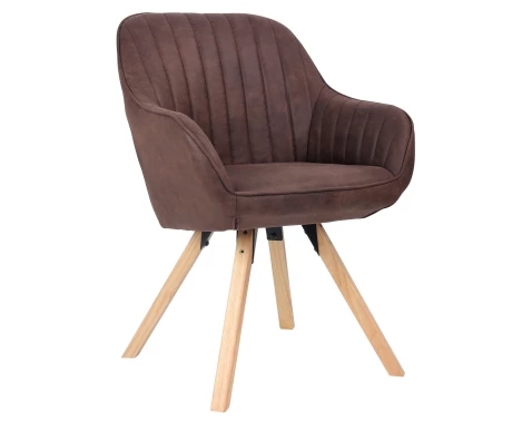 E-shop Jedálenská stolička Chrissy, nugátovo hnedá vintage látka%