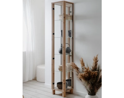 E-shop Vitrína so zrkadlom Elba, 33 cm, dub artisan%