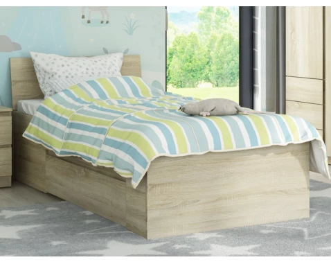 Posteľ so zásuvkami Carlos 90x200, dub sonoma%