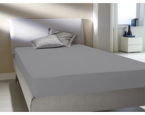 Prestieradlo Flanel 180x200x30 cm, strieborné%