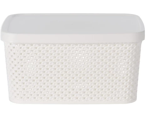 Úložný box s vekom Diamond 3,5 l, čierny/biely%