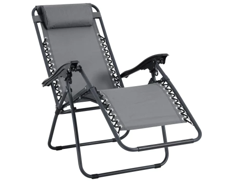 Polohovateľné záhradné kreslo Hannover, svetlo šedé%