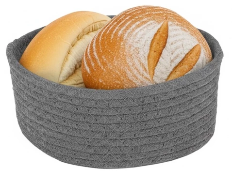 Košík na chlieb LifeStyle 22 cm, tmavo šedá bavlna%