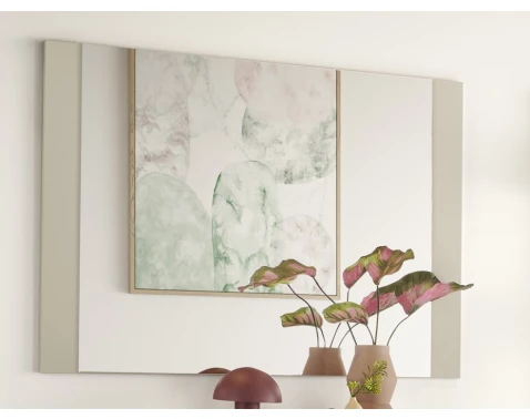 E-shop Zrkadlo na stenu Lima 100x70 cm, béžový kašmír%
