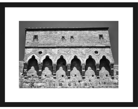 E-shop Rámovaný obraz Porta San Giovanni, čiernobiely%