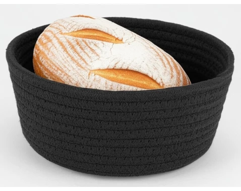 E-shop Košík na chlieb LifeStyle 22 cm, čierna bavlna%