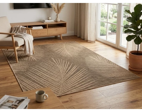 Koberec Kenzy 160x230 cm, béžový s listami%