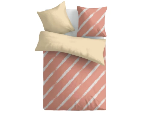 E-shop Obliečky Estella 140x200 cm, pruhované lososové, renforcé%