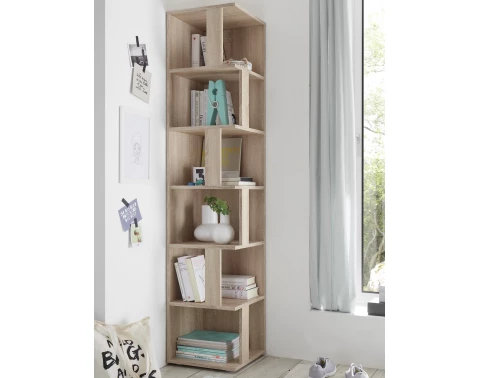 E-shop Rohový regál s priehradkami Corner Shelf, dub sonoma%