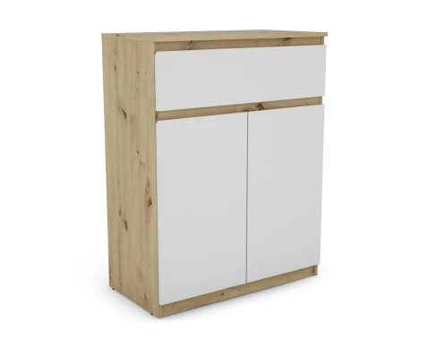 E-shop Skrinka so šuplíkom Carlos, dub artisan/biela, 80 cm%