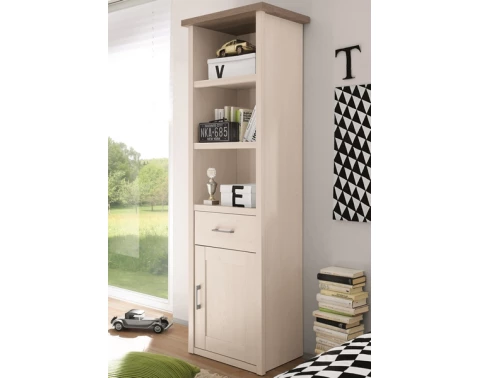 E-shop Vysoký úložný regál Luca, dub/bielená pínia%