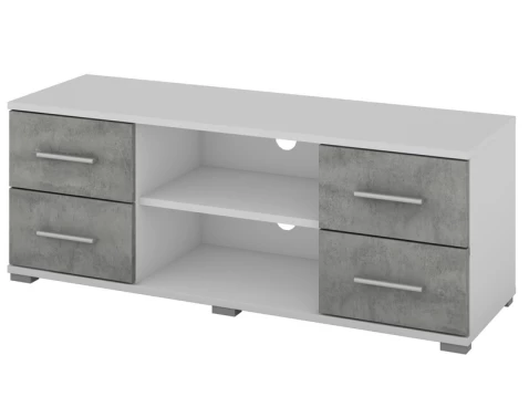E-shop TV stolík Oskar TV, biely/beton, šírka 120 cm%