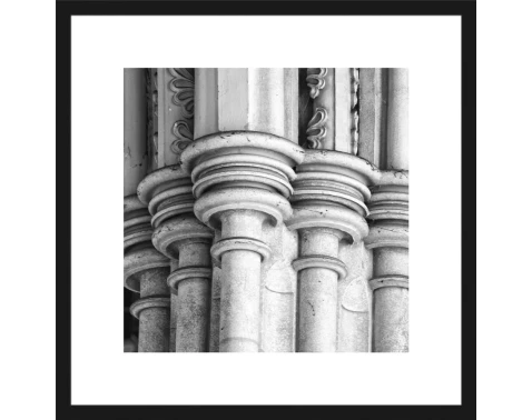 E-shop Rámovaný obraz Staroveké stĺpy 40x40 cm, čiernobiely%