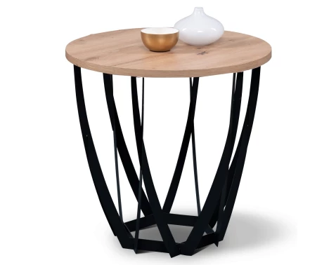 Okrúhly odkladací stolík Mella, 50 cm, dub artisan%