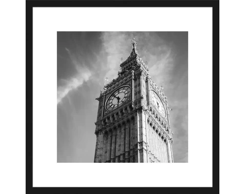 E-shop Rámovaný obraz Big Ben 40x40 cm, čiernobiely%