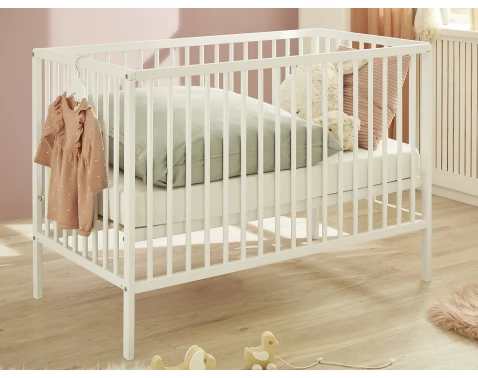 Detská baby postieľka Celia 60x120 cm, biela%