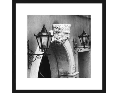 E-shop Rámovaný obraz Lampy 40x40 cm, čiernobiely%