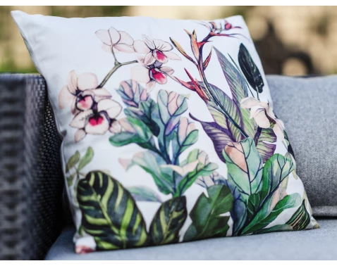 E-shop Dekoračný vankúš 45x45 cm, orchidea s listami, zamatový%