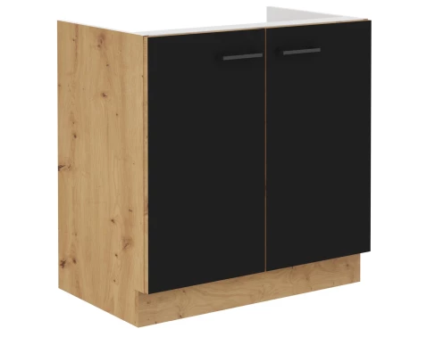 E-shop Kuchynská drezová skrinka Modena, 80 cm, dub artisan/čierna%