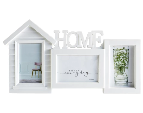 E-shop Multirám pro 3 ks foto Home 10x15 cm, biely domček%
