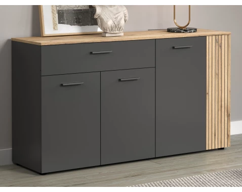 E-shop Komoda so zásuvkou Esteban 150 cm, antracit/dub evoke%