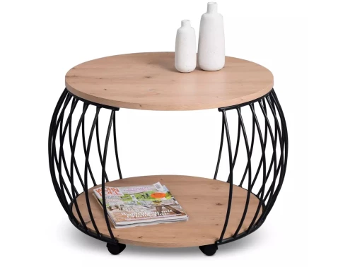 E-shop Okrúhly konferenčný stolík Peking 60 cm, dub artisan%