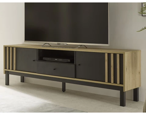 TV skrinka Volano, dub artisan/čierna%