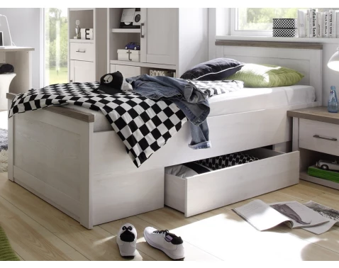 Asko - Nábytok Postel Luca 90X200 Cm, Bielená Pínia%