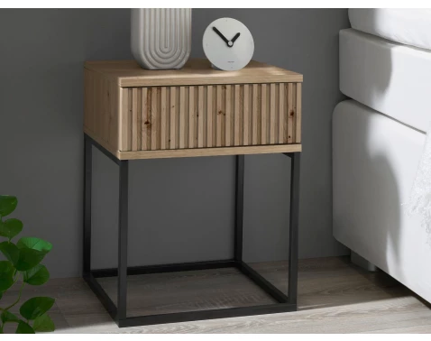 E-shop Nočný stolík s 1 zásuvkou Marle, dub artisan%