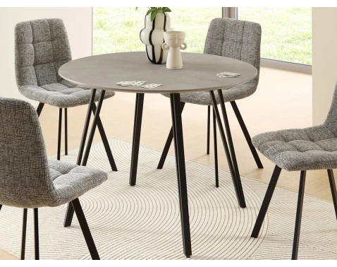 Okrúhly jedálenský stôl Floris 100 cm, imitácia šedého kameňa%