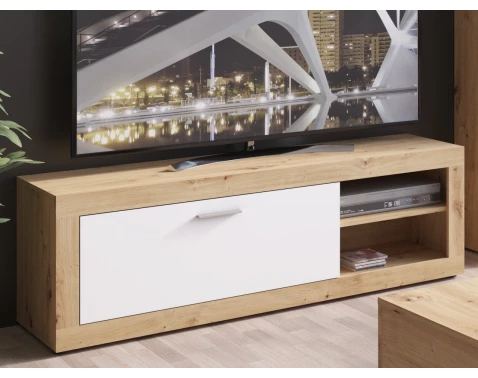 E-shop TV skrinka Brilon, 150 cm, dub artisan/biela%